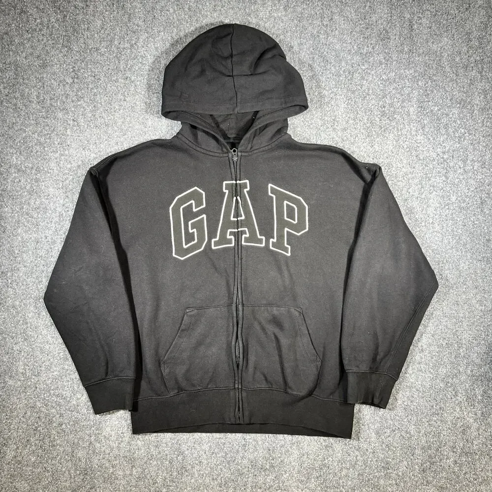 Gap Kids Black Full Zip Hoodie Youth 2XL 14-16 Fleece Sweatshirt